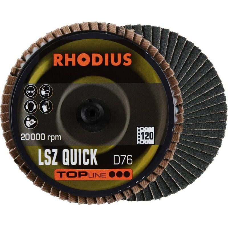 foto del prodotto rhodius abrasives rhodius 303937 lsz quick disco con falde acciaio inox, acciaio, metalli non ferrosi 10 pz.
