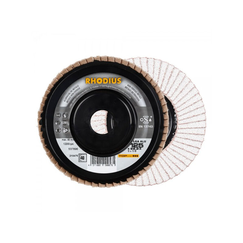foto del prodotto rhodius disco segmentato diametro 125 mm foratura 22,23 mm metalli non ferrosi lga alu 210476