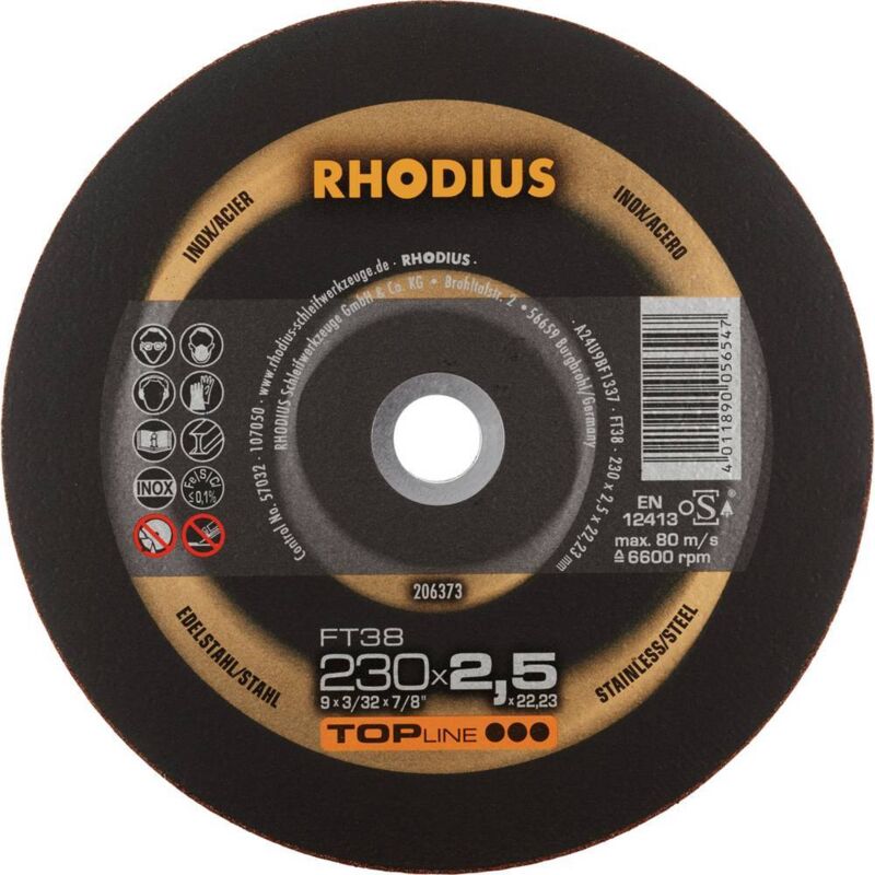 foto del prodotto rhodius ft38 206373 kit dischi da taglio 25 pz. acciaio inox, acciaio