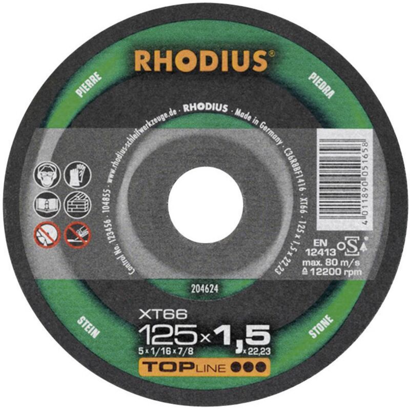 foto del prodotto rhodius xt 66 204623 disco di taglio dritto 180 mm 1 pz. pietra