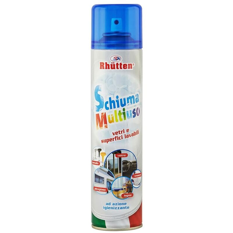 foto del prodotto rhutten schiuma multiuso igienizzante, detergente per tutte le superfici lavabili, con ammoniaca, 400ml spray