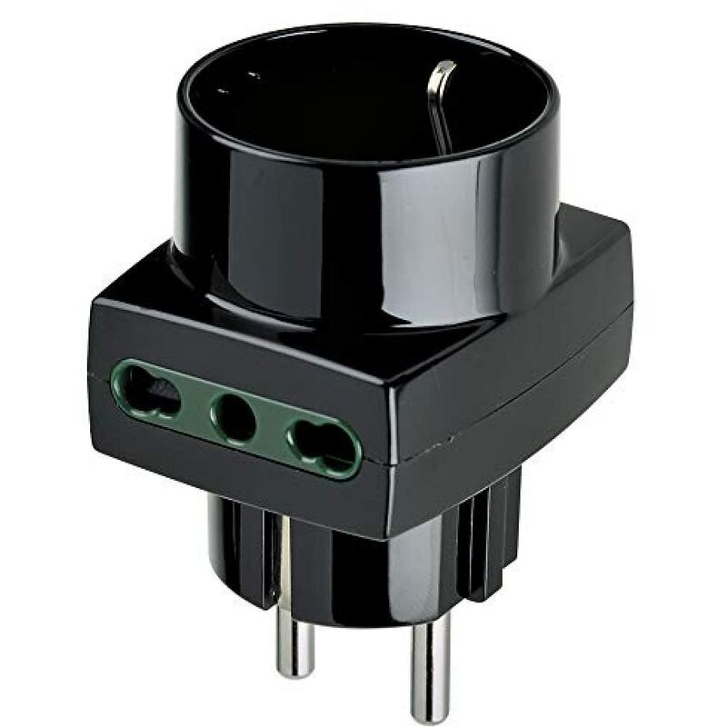 foto del prodotto ri.00325n adattatore multiplo sicury 250 v, spina combinata de e fr, 2 bpresa p17 11, 1 presa 16a standard it p30 - vimar