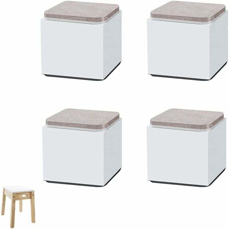 foto del prodotto rialzi per mobili, 4 pezzi, per gambe del letto, per letto, in acciaio, per tavolini, armadi, divani, mobili, tavolini bianco , 60 x 52 mm.