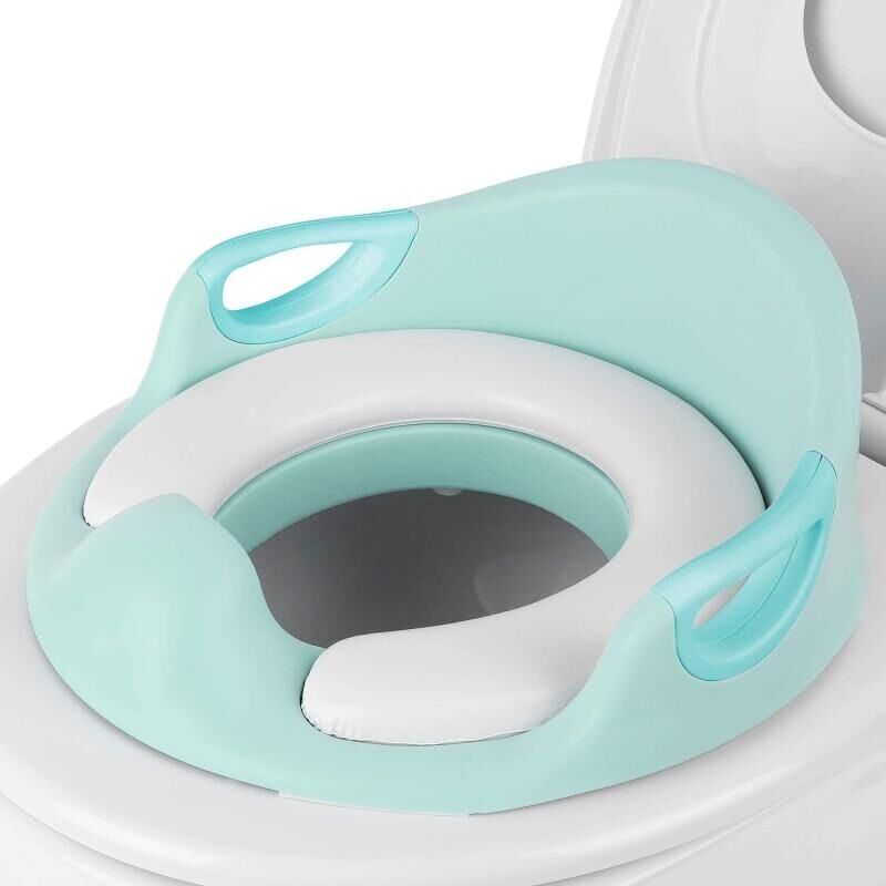 foto del prodotto rialzo per wc per bambini, sgabello antiscivolo a 2 gradini per l apprendimento dell uso del water. verde 