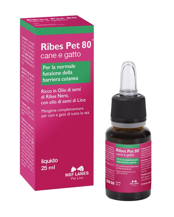 foto del prodotto ribes pet gocce 25 ml - integratore dermatite cani e gatti