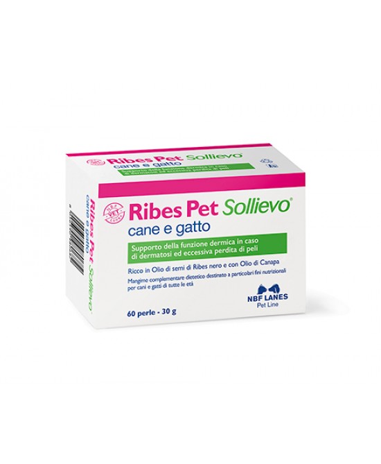 foto del prodotto ribes pet sollievo 60 perle - integratore alimentare cani e gatti
