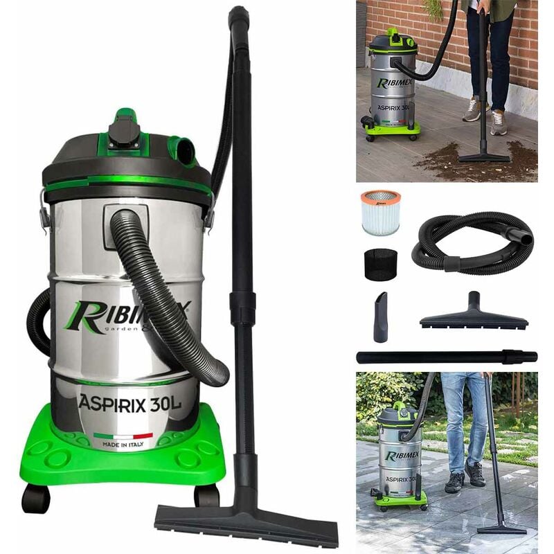 foto del prodotto ribimex bidone aspira tutto soffiatore 30 lt 1200w con presa 2000 w aspirix 30l prasp30it pe