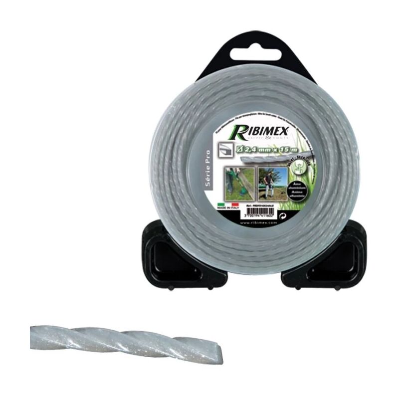 foto del prodotto ribimex filo attorcigliato quadrato per decespugliatori 3,0 mm x 15 m