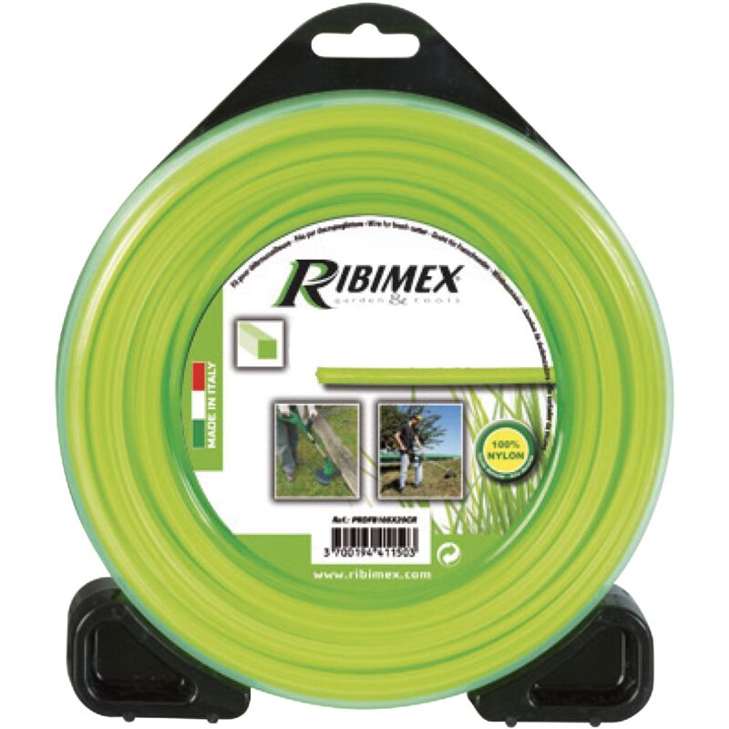 foto del prodotto ribimex filo quadrato per decespugliatore in nylon alta densit , 70 m, blister da 450 g, 2,4 mm, resistente per uso intensivo prdfb070x24cr