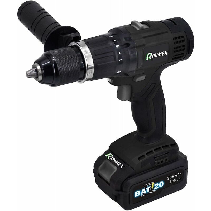 foto del prodotto ribimex prbat20 pro3 trapano avvitatore a percussione professionale 2 batterie 20 v 2ah 4ah