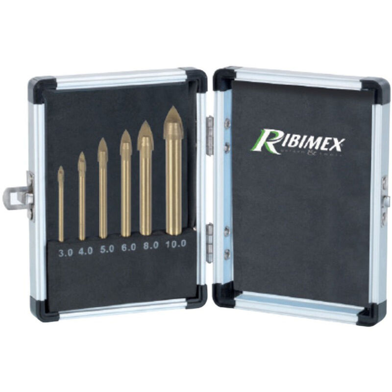 foto del prodotto ribimex prfevcx6 vb set 6 punte per trapano ad alette per vetro ceramica porcellana in box
