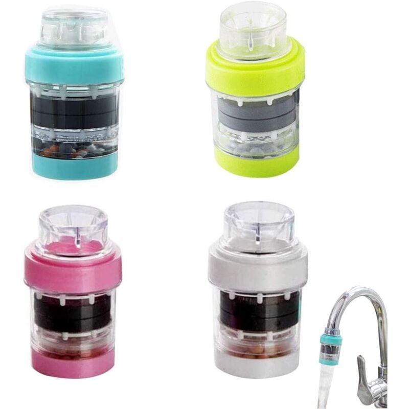 foto del prodotto ricambi per filtro acqua del rubinetto, filtro purificatore per rubinetto, mini filtro acqua per rubinetto in pp anti spruzzi con elemento filtrante