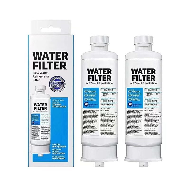 foto del prodotto ricambi per frigoriferi 2x filtro per l acqua per frigorifero samsung compatibile da97 17376b cartuccia per frigorifero haf qin exp , ricambi per