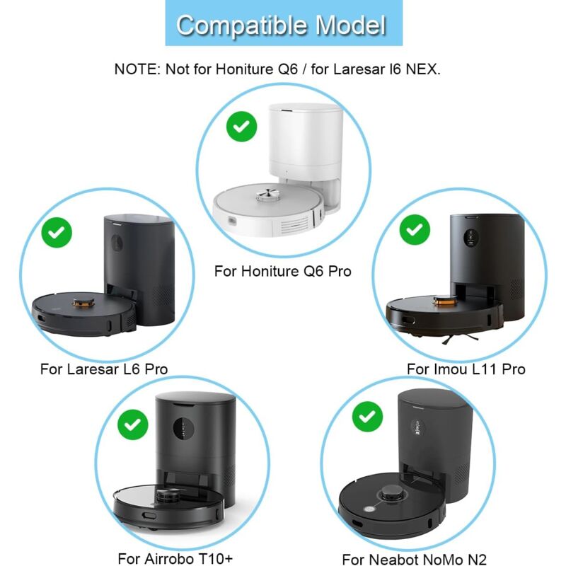 foto del prodotto ricambi per honiture q6 pro, per laresar l6 pro, per airrobo t10 , per neabot n2, per imou l11 pro accessori per aspirapolvere robot, spazzola