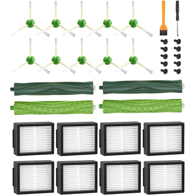 foto del prodotto ricambi per irobot roomba e5 e6 i7 i7 i3 i3 i4 i4 i6 i6 j7 j7 , kit di accessori di ricambio per roomba serie i e j, 4 spazzole in gomma, 8