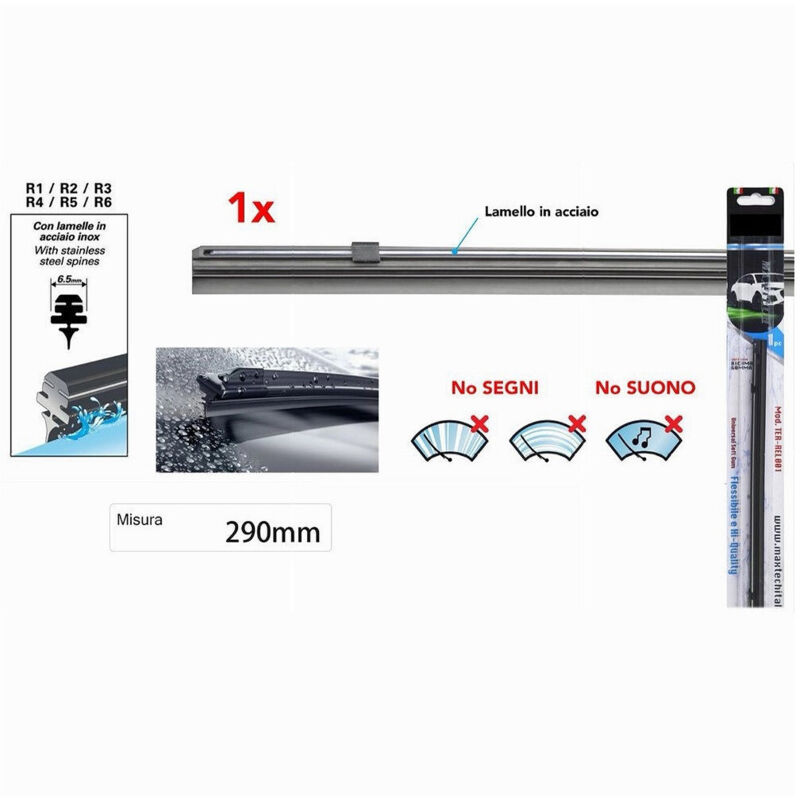 foto del prodotto ricambio gommino per spazzola tergicristallo nero 29 cm ter rel001 maxtech