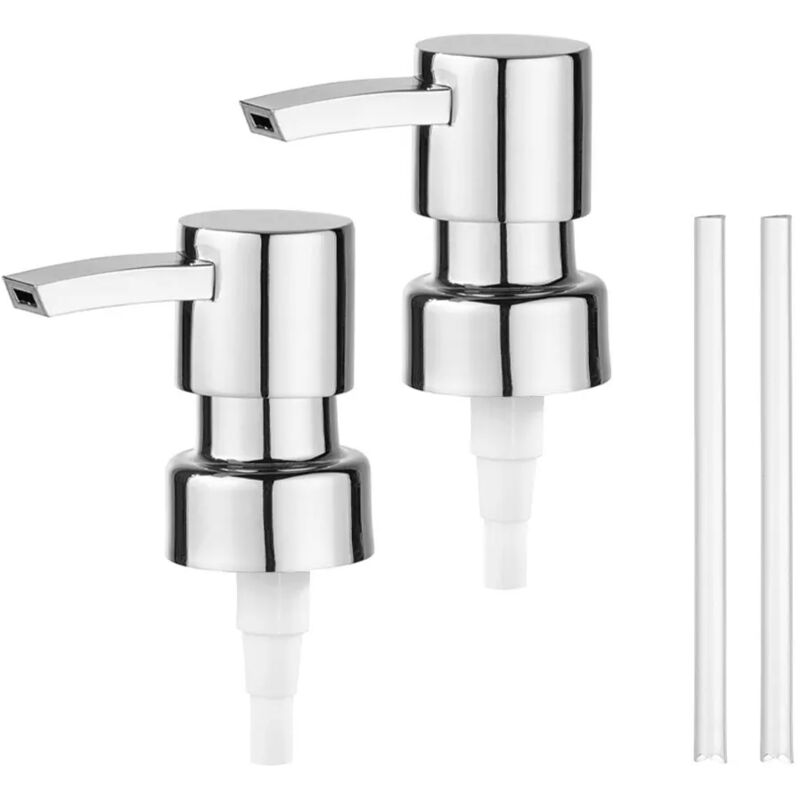 foto del prodotto ricambio pompa dispenser sapone cromo con design squadrato 2 pezzi