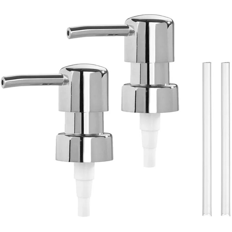 foto del prodotto ricambio pompa dispenser sapone cromo con design tondo 2 pezzi