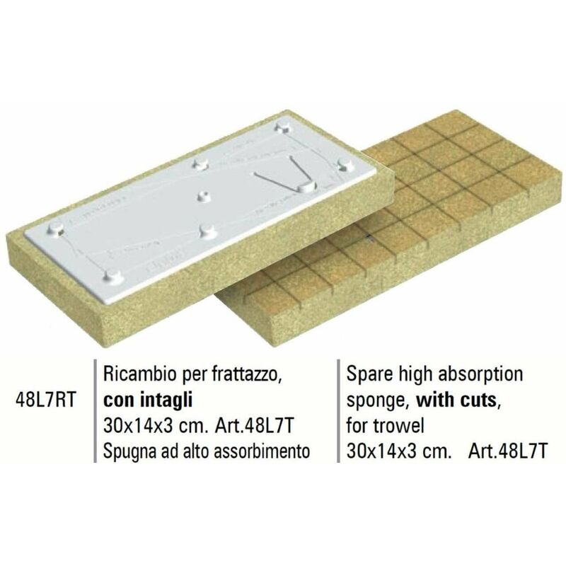 foto del prodotto ricambio x frattazzo 48l7t cn intagli alto assorbimento 30x14x3 cm sigma 48l7rt
