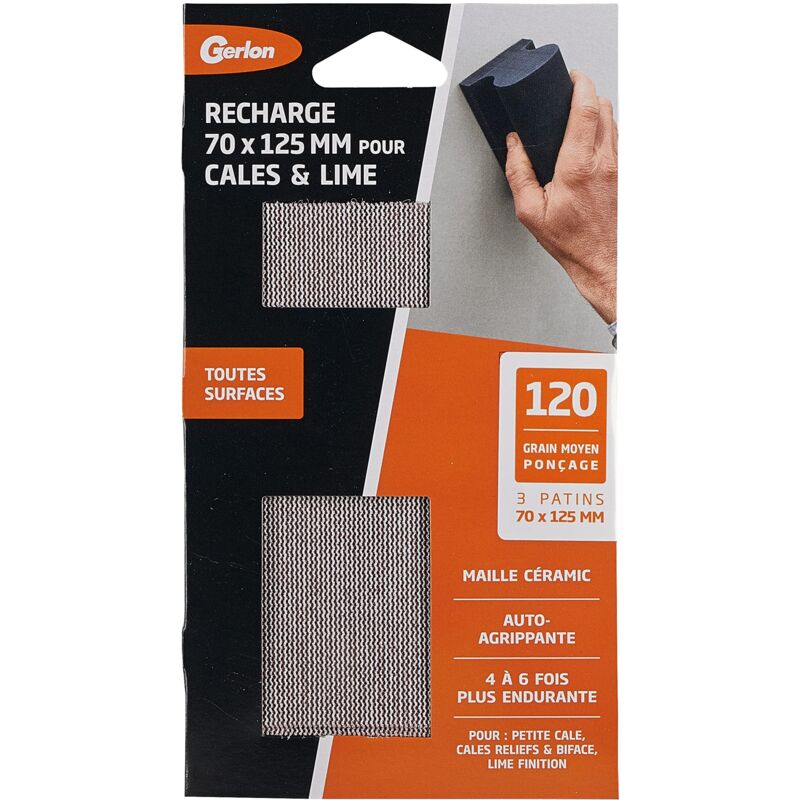 foto del prodotto ricarica abrasiva super resistant set di 3 maglie in ceramica 70 125 mm, grana media 120 , neutra gerlon