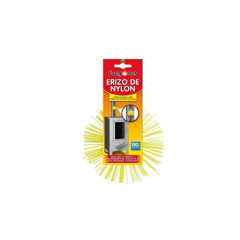foto del prodotto riccio di ghiaccio di nylon fuegonet per tubi in acciaio inossidabile e zincato. nella pulizia della profondit . diametro di 150 mm