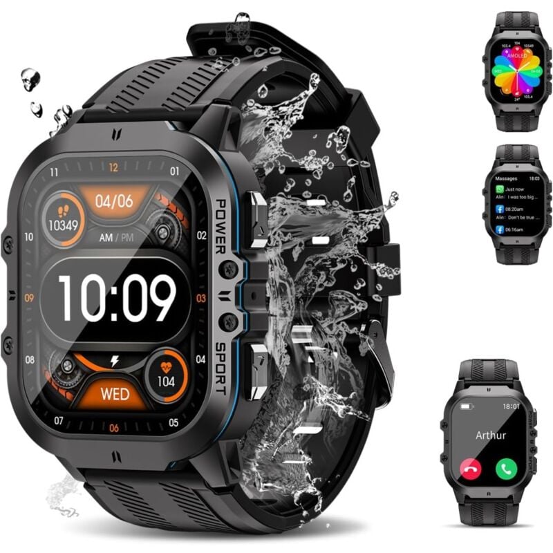 foto del prodotto riceel oukitel bt20 schermo amoled 1.96 , bluetooth chiamata, assistente vocale, impermeabile 5atm, cardiofrequenzimetro