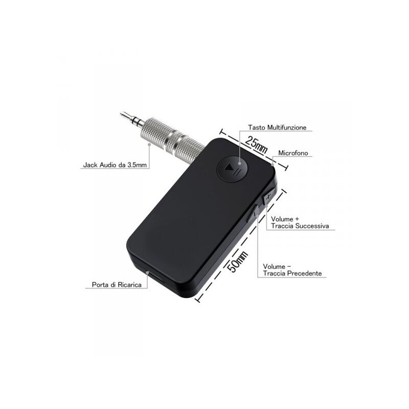 foto del prodotto ricevitore bluetooth 4.1 adattatore wireless audio portatile con microfono stereo auto casa con 3,5 mm aux