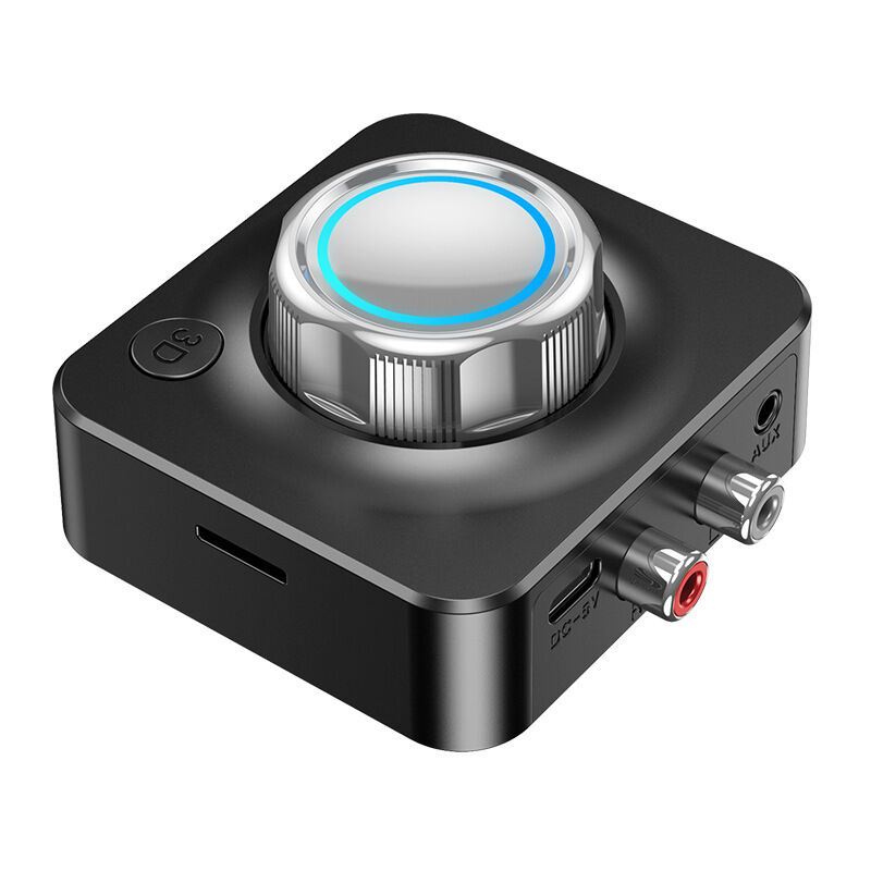 foto del prodotto ricevitore bluetooth 5.0, adattatore bluetooth con doppio jack rca da 3,5 mm per sistema hi fi, ricevitore audio bluetooth rca per altoparlanti,