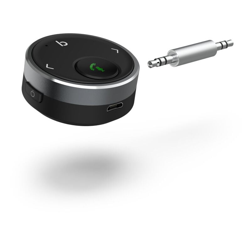 foto del prodotto ricevitore bluetooth per auto con spinotto jack da 3,5 mm con bluetooth 5.1, supporta gli attuali devoice siri e google assistant, 2 pulsanti per