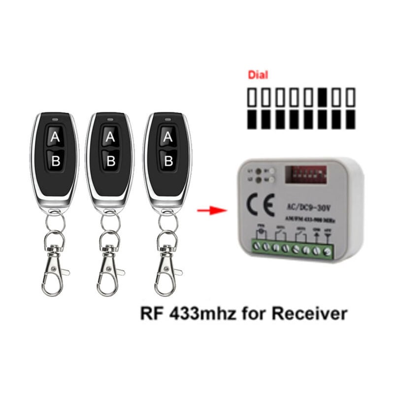 foto del prodotto ricevitore del telecomando della porta del garage 433 868mhz rx multi 300 900mhz ac dc 9 30v ricevitore con telecomando