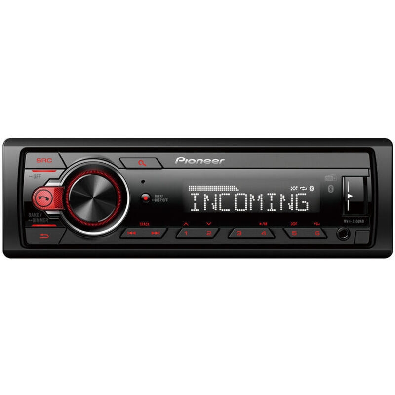 foto del prodotto ricevitore mvh-330dab con 1-din dab dab bluetooth illuminazione rossa porta usb compatibile con dispositivi android colore nero - pioneer
