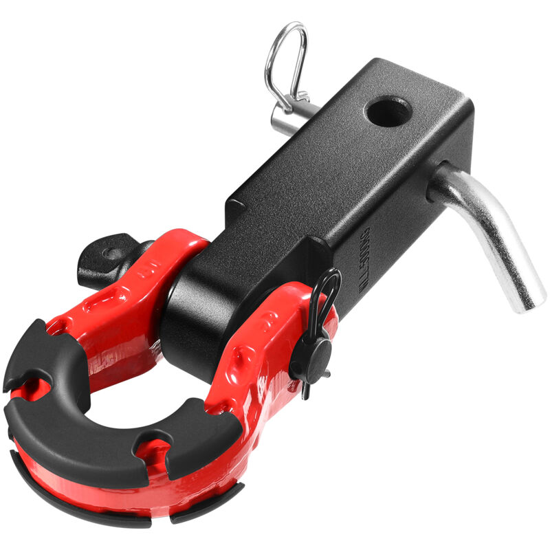 foto del prodotto ricevitore per gancio di traino, adatto per ricevitori 50 mm resistenza alla rottura di 29,9 t, grillo ad anello a d con perno bloccaggio gancio