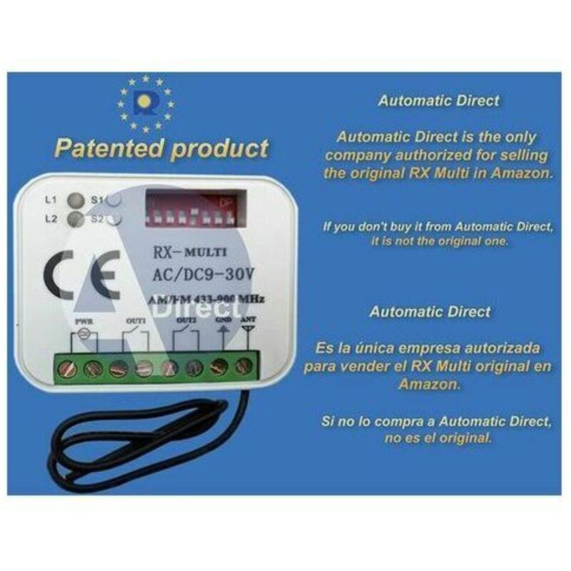 foto del prodotto ricevitore radio universale rx multi 433 900 mhz compatibile con faac, bft, nice, sommer, kartokner.