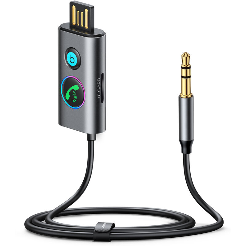 immagine 0 del prodotto ricevitore trasmettitore audio wireless per auto scheda tf usb aux jr cb7 grigio
