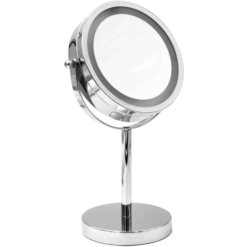 foto del prodotto ridder specchi specchietto cosmetico da appoggio con illuminazione led, cromo 03111000 sapho