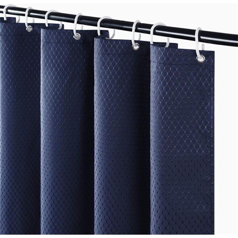 foto del prodotto rideau de douche gaufre anti moisissure, rideaux baigblue lavable pais tissu polyester imperm able blu 80x200cm