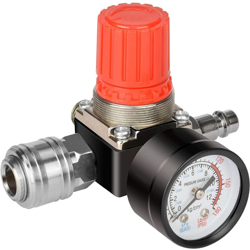 foto del prodotto riduttore aria compressa da 1 4 riduttore di pressione a 4 fori regolatore di pressione aria compressa con manometro