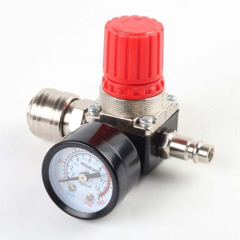 foto del prodotto riduttore di pressione dell'aria compressa separatore d'acqua dell'aria compressa da 1 4 di pollice con manometro, regolatore di pressione da 120