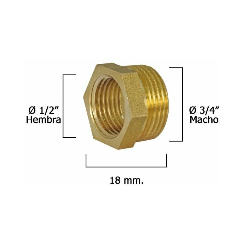 foto del prodotto riduzione esagonale lucidata 3 4 maschio x 1 2 femmina