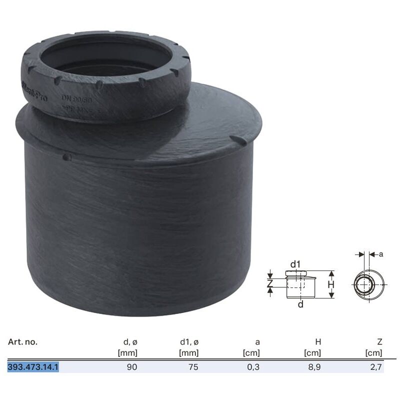 foto del prodotto riduzione geberit silent-pro eccentrica ø90x75 mm 393.473.14.1