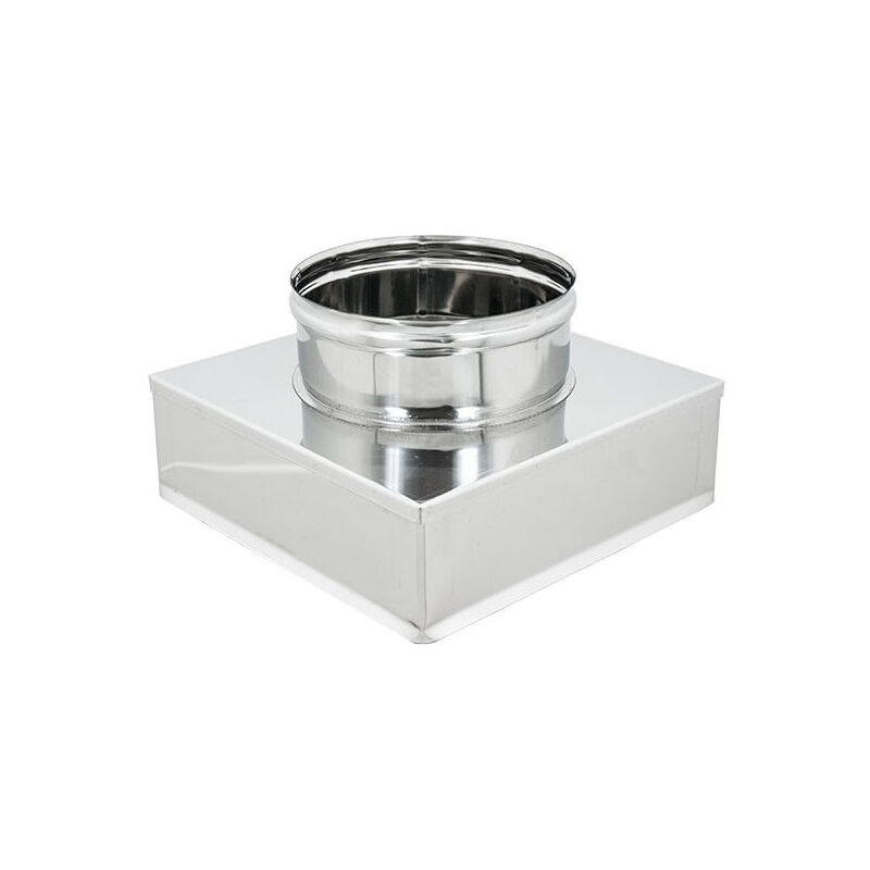 foto del prodotto riduzione inox aisi 304 da base quadra 200x200mm a tonda f variabile, diametro 150mm