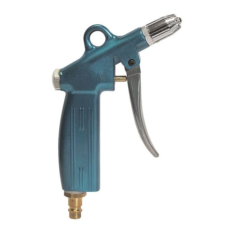 foto del prodotto riegler pistola di soffiaggio in alluminio linea di soffiaggio anodizzata blu ugello silenziatore standard nw 7.2 115710