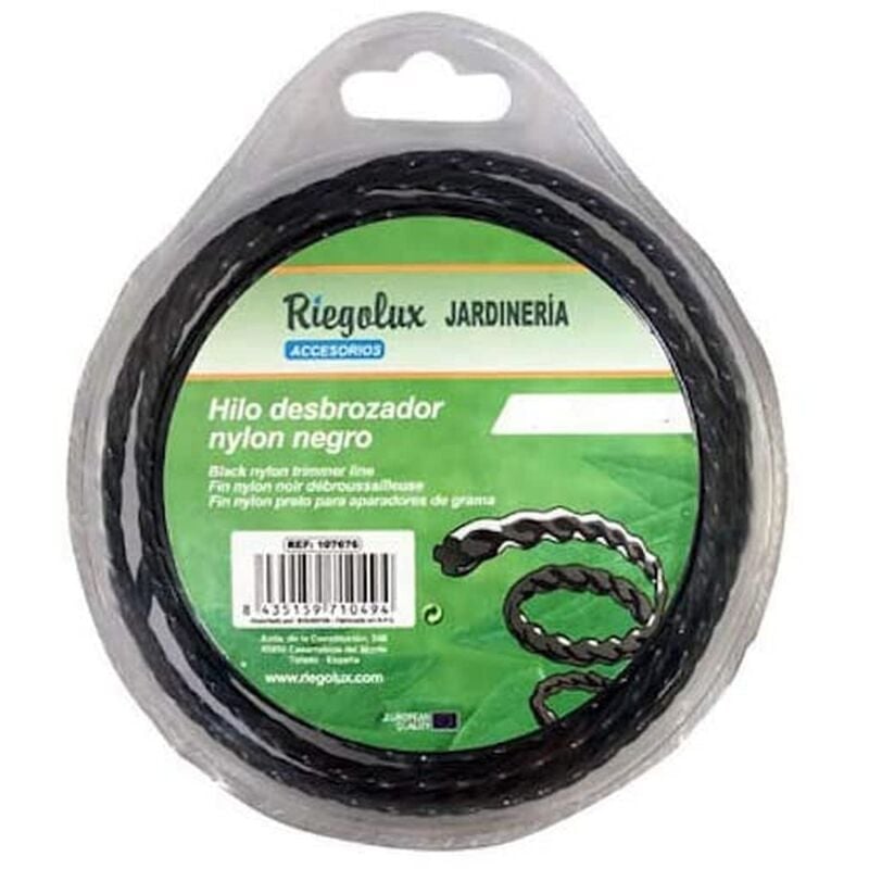 foto del prodotto riegolux filo per decespugliatore elicoidale in nylon, nero, 4 mm x 15 m, 107679