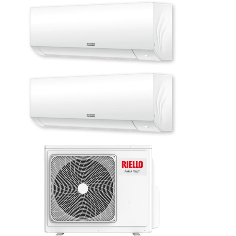 foto del prodotto riello climatizzatore condizionatore dual split inverter serie aaria plus i 9 9 con aaria multi 250 pi r 32 wi fi integrato 9000 9000