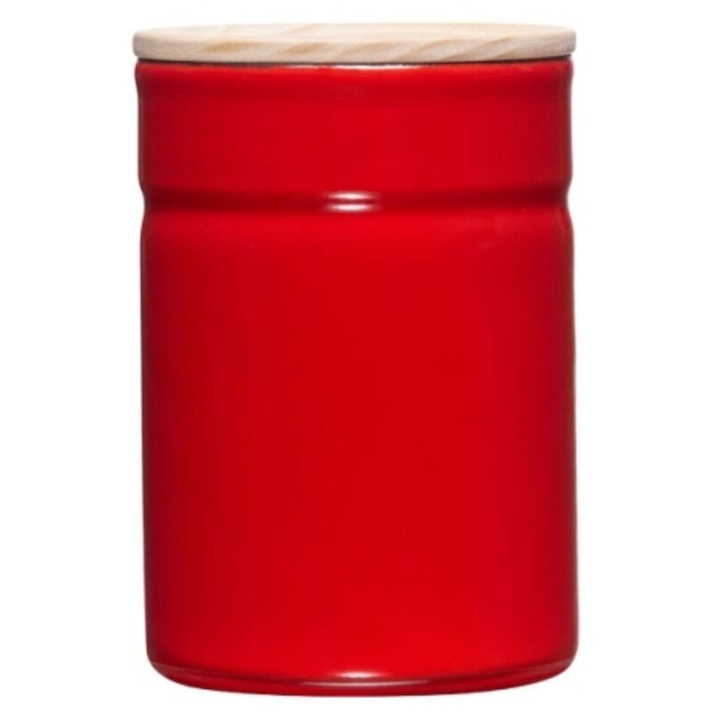 foto del prodotto riess vaso con coperchio 8cm 525ml rosso smaltato