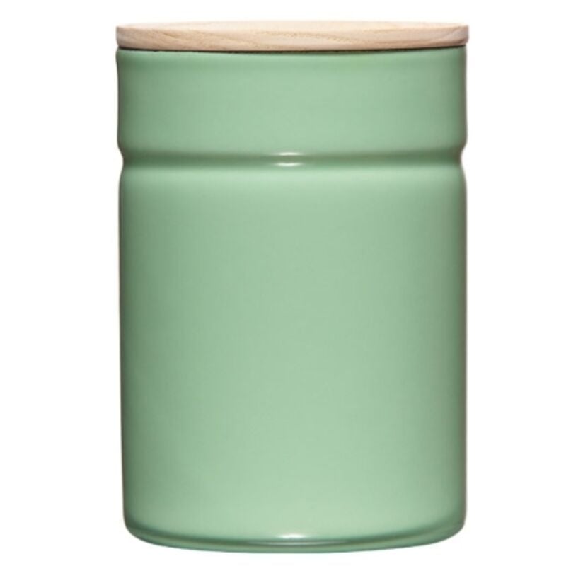 foto del prodotto riess vaso con coperchio 8cm 525ml smalto verde lento