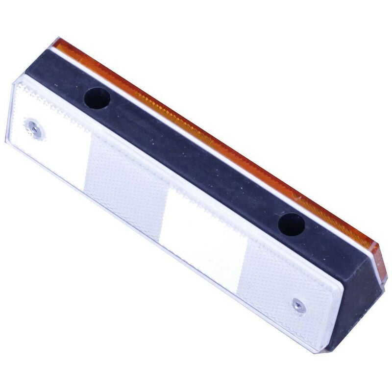 foto del prodotto riflettore catarifrangente bianco arancio da parete doppia in plastica nera 180x50x40mm