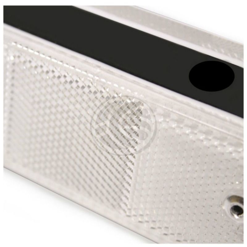 foto del prodotto riflettore catarifrangente bianco da parete in plastica nera 180x50x40mm