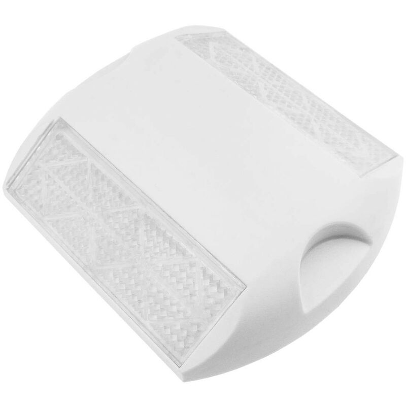foto del prodotto riflettore catarifrangente bianco in plastica calpestatile da asfalto 115x80x17mm