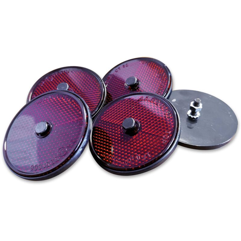 foto del prodotto riflettore rosso 60 mm a vite set da 5